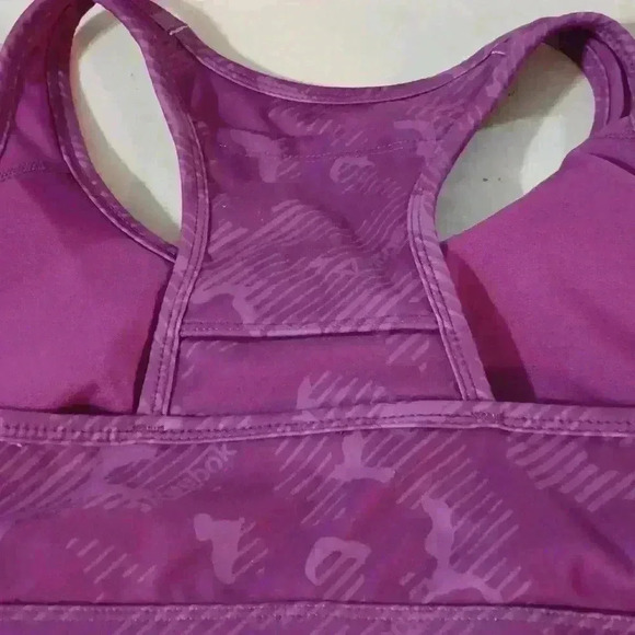 Reebok Women’s‎ Plum Purple Prime Essential Medium Sports Bra Size M - Picture 3 of 4